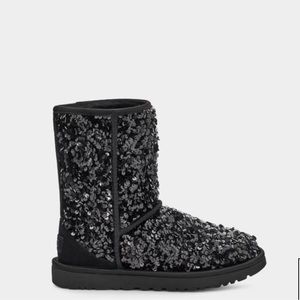 Black sequin Ugg boots